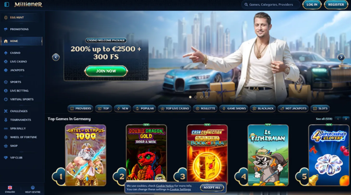 Millioner Casino Screen